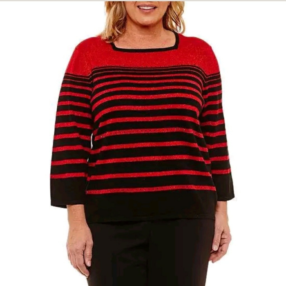Alfred Dunner Women Plus Sweater Shimmer 2X